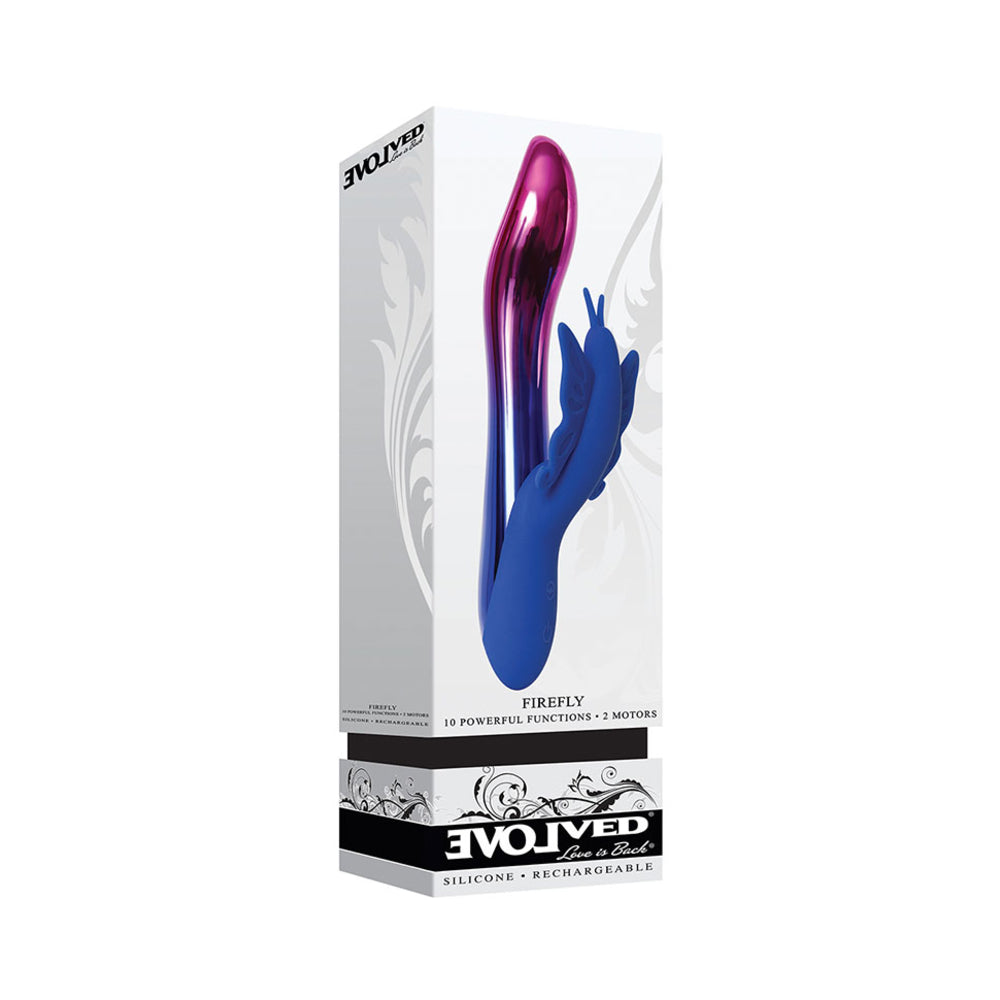 Evolved Firefly Light Up Vibrator 2 Motors 10 Function Usb Rechargeable Cord Included Waterproof