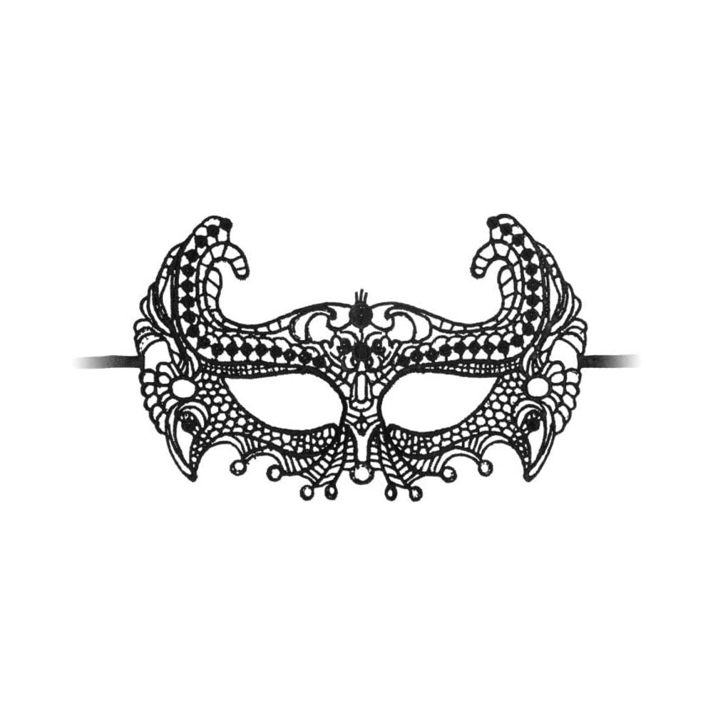 Ouch! Empress Black Lace Mask - Black