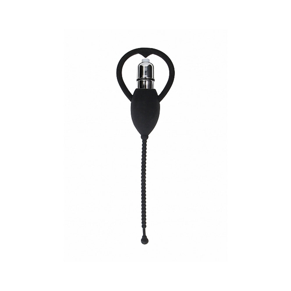 Ouch! Urethral Sounding Vibrating Bullet Plug Black
