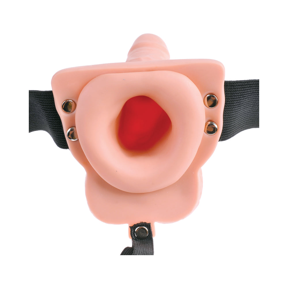 Fetish Fantasy 6in Hollow Rechargeable Strap-on With Remote, Flesh