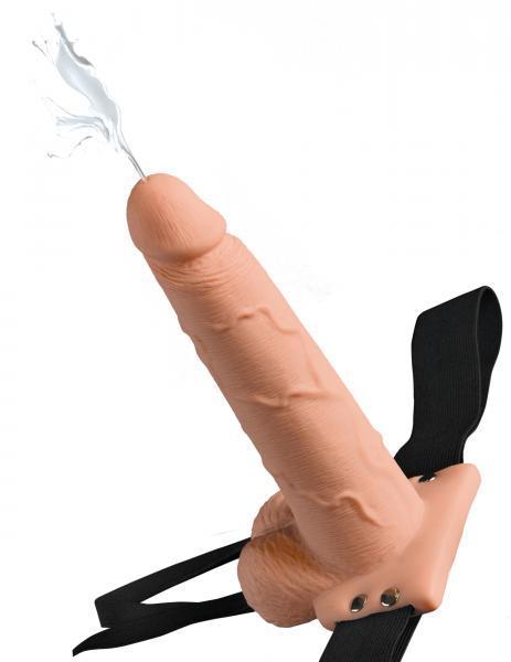 Fetish Fantasy 9in Hollow Squirting Strap-on With Balls