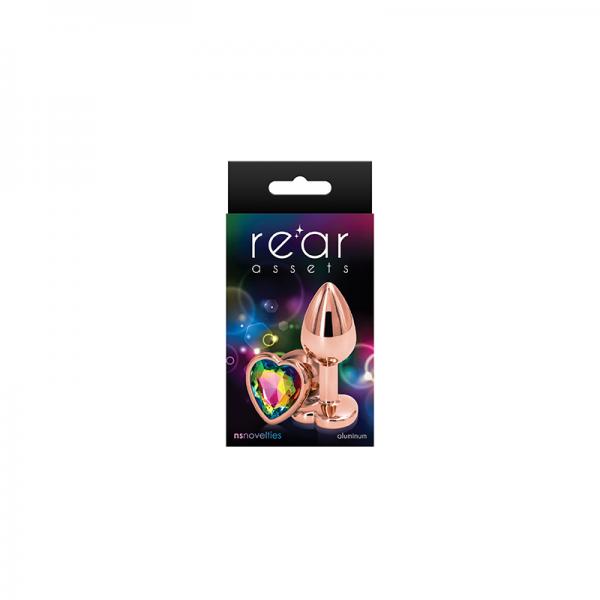 Rear Assets Rose Gold Heart Small - Rainbow
