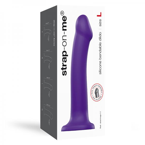 Strap-On-Me Bendable Dual Density Semi-Realistic Dil Purple Large