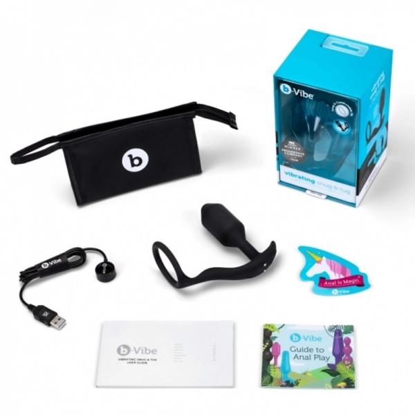 B-Vibe Vibrating Snug & Tug M Black