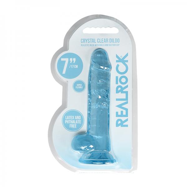 Realrock 7in Realistic Dildo W/ Balls Blue