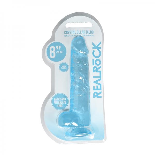Realrock 8in Realistic Dildo W/ Balls Blue