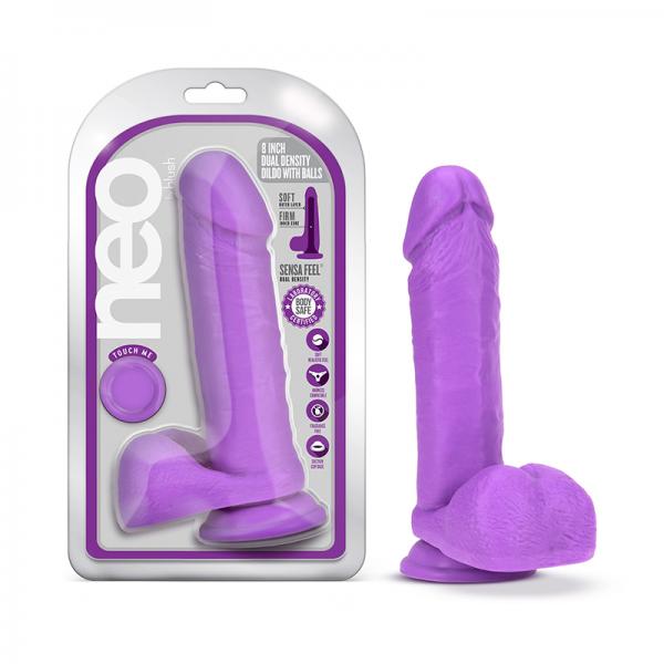 Neo Dual Density Dildo 8` Neon Purple