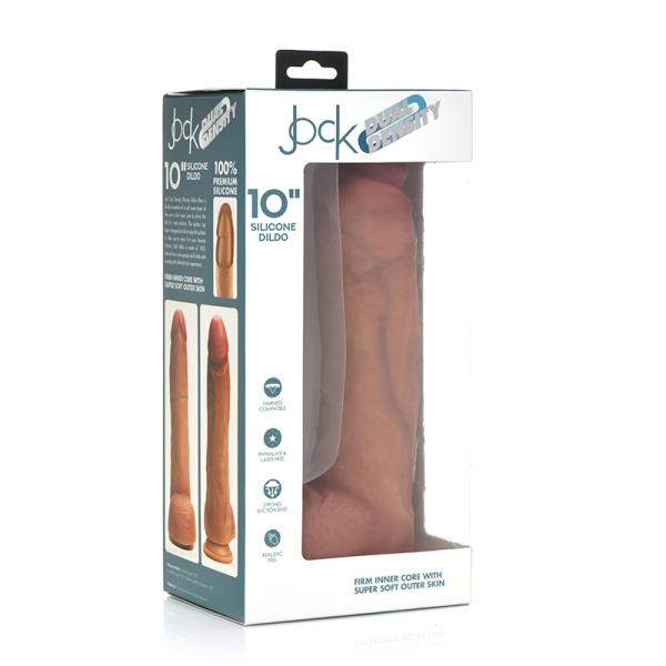 Ultra Realistic Dual Density Silicone Dildo with Balls - 10 Inch