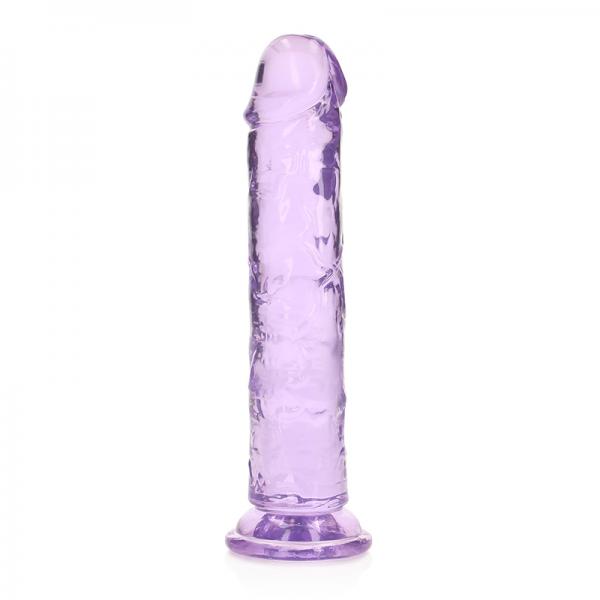 Shots Realrock Crystal Clear 7" Straight Dildo W/suction Cup - Purple