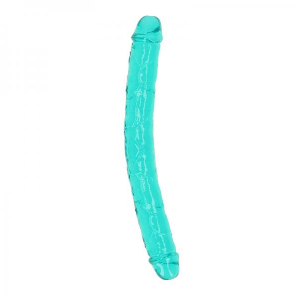 Shots Realrock Crystal Clear 13" Double Dildo - Turquoise
