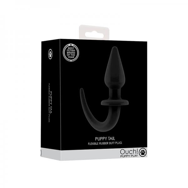 Shots Ouch Puppy Play Tail Butt Plug - Black