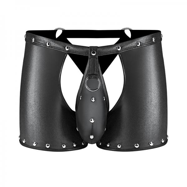 Fetish Poseidon Nylon Spandex Tear Off Cup Thong Short Black L/lx