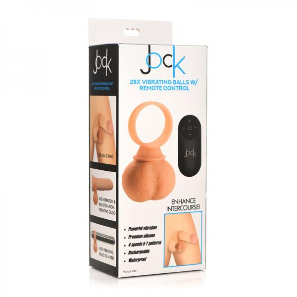 28X Vibrating Realistic Balls with Remote - 35mm