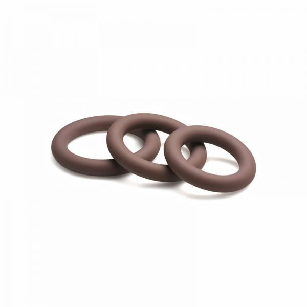 Discreet Silicone Cock Ring Set - Dark