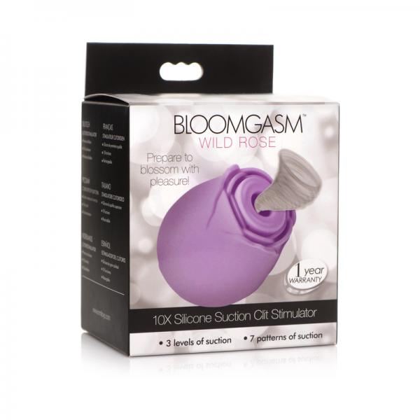 Bloomgasm Wild Rose 10X Suction Clit Stimulator - Purple