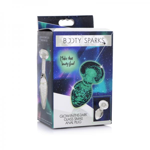 Glow-In-The-Dark Glass Anal Plug - Small