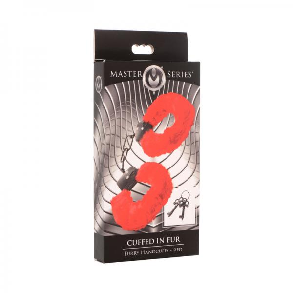 Cuffed In Fur Furry Handcuffs - Red