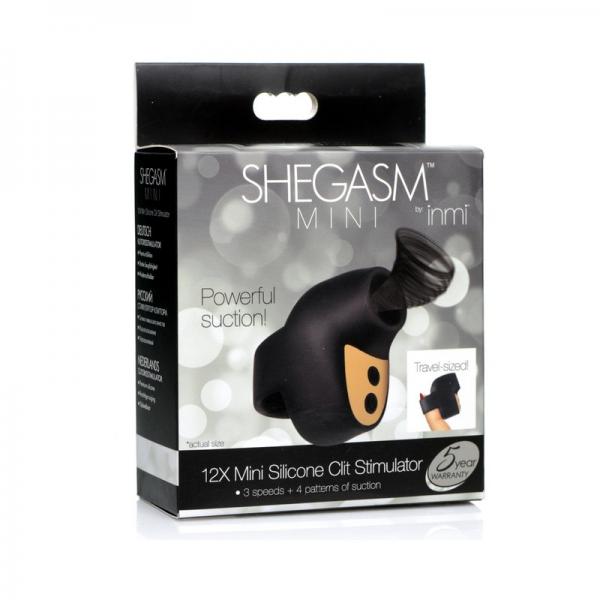 12X Mini Silicone Clit Stimulator - Black