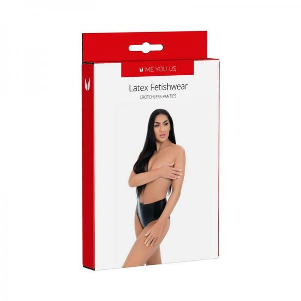 Myu Latex Crotchless Panties Lg Black