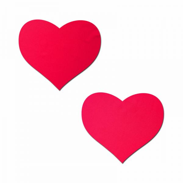 Pastease Basic Heart Black Light Reactive - Neon Red O/s