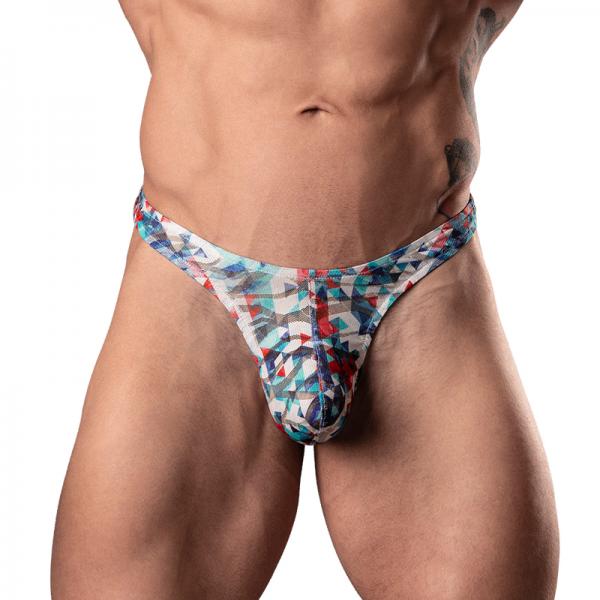 Your Lace Or Mine Thong Red White & Blue S/m