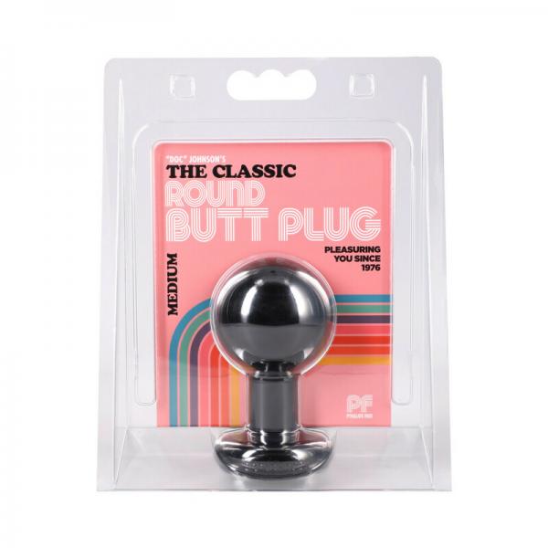 Round Butt Plug Medium Black