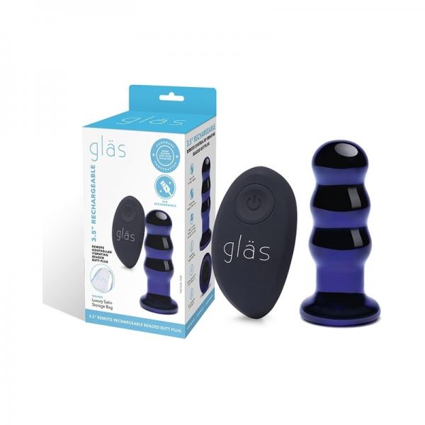 Recharge Remote Vibe Bead Plug 3.5 Blue