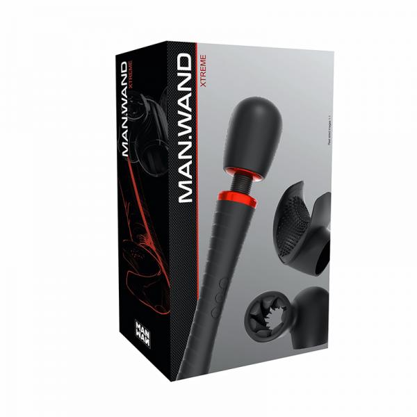 Man Wand Xtreme With 2 Attachments Black