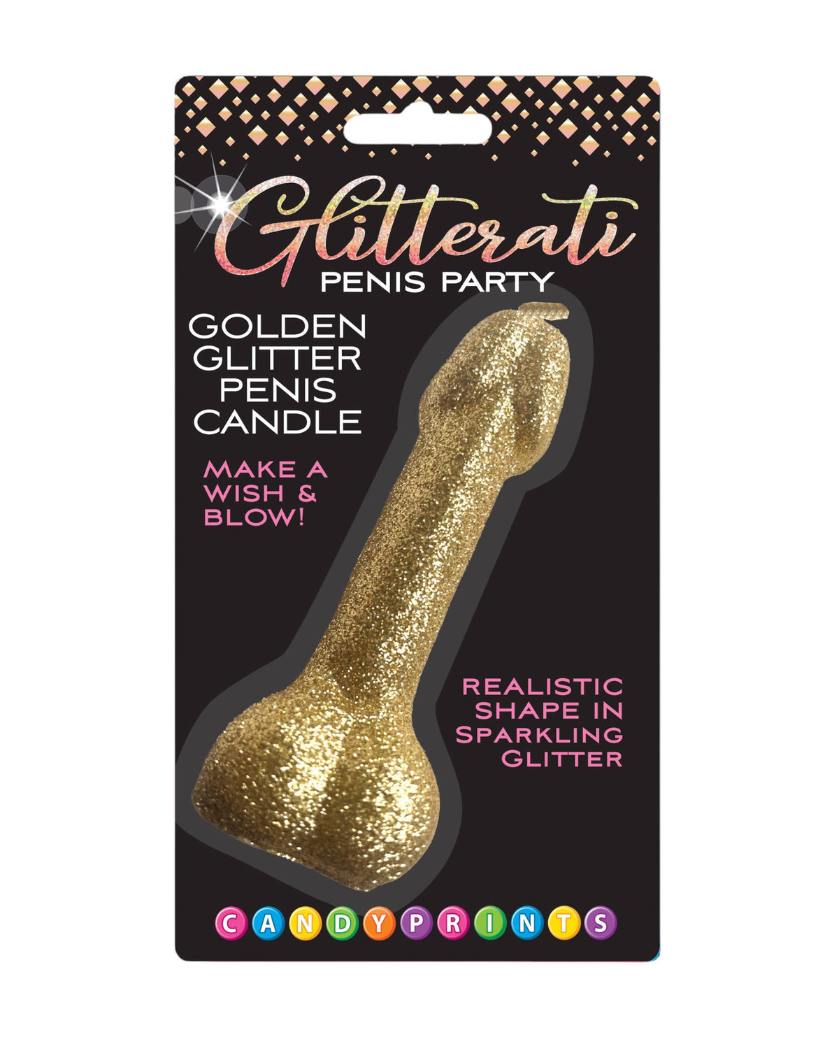Glitterati Golden Glitter Penis Candle