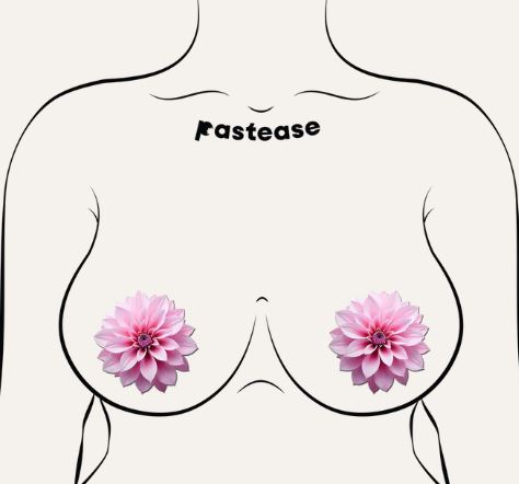 Pastease Tropical Pink Dahlia Botanical Flower Breast Breast Pasties