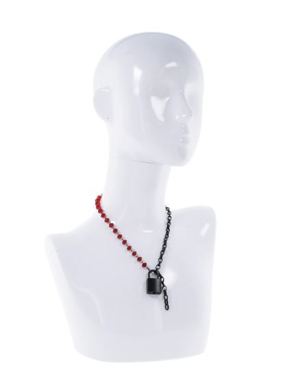 Sex & Mischief Ex's & Oh's Crystal Day Collar - Red/Black