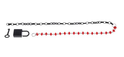 Sex & Mischief Ex's & Oh's Crystal Day Collar - Red/Black