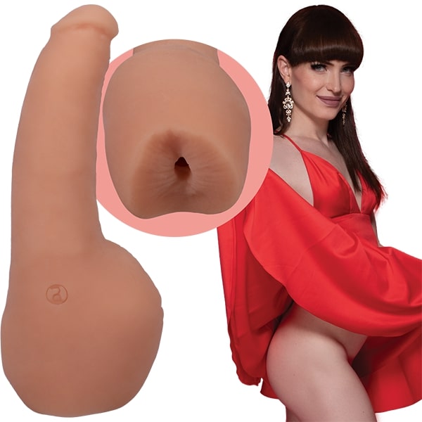 Signature Cocks Transgirls Natalie Mars Ultraskyn Dual Density 4.5 In. Cock With Penetrable Ass Beig