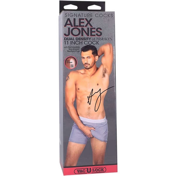 Signature Cocks Alex Jones Ultraskyn 11 In. Dual Density Dildo With Removable Vac-u-lock Suction Cup