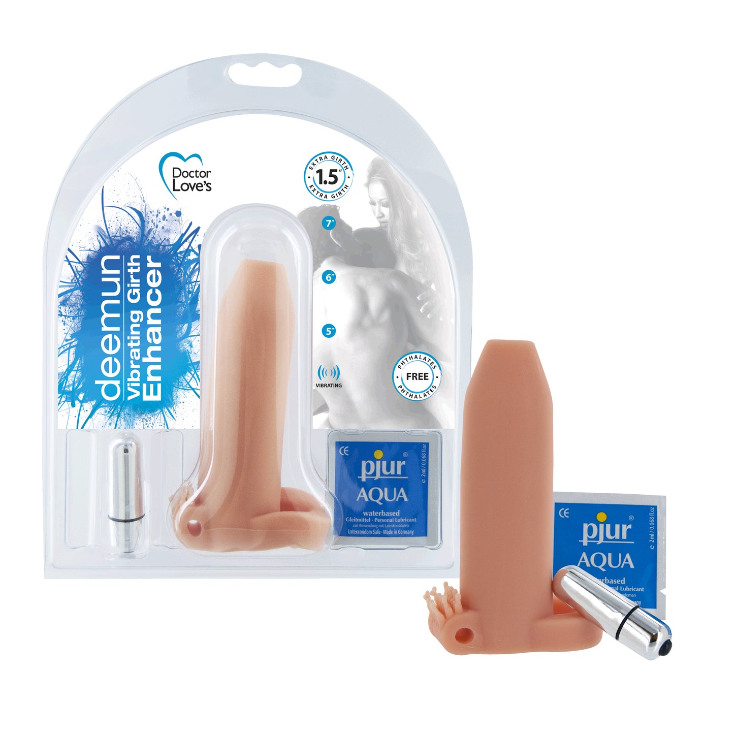 Deemun Vibrating Penis Girth Enhancer 1.5 inch