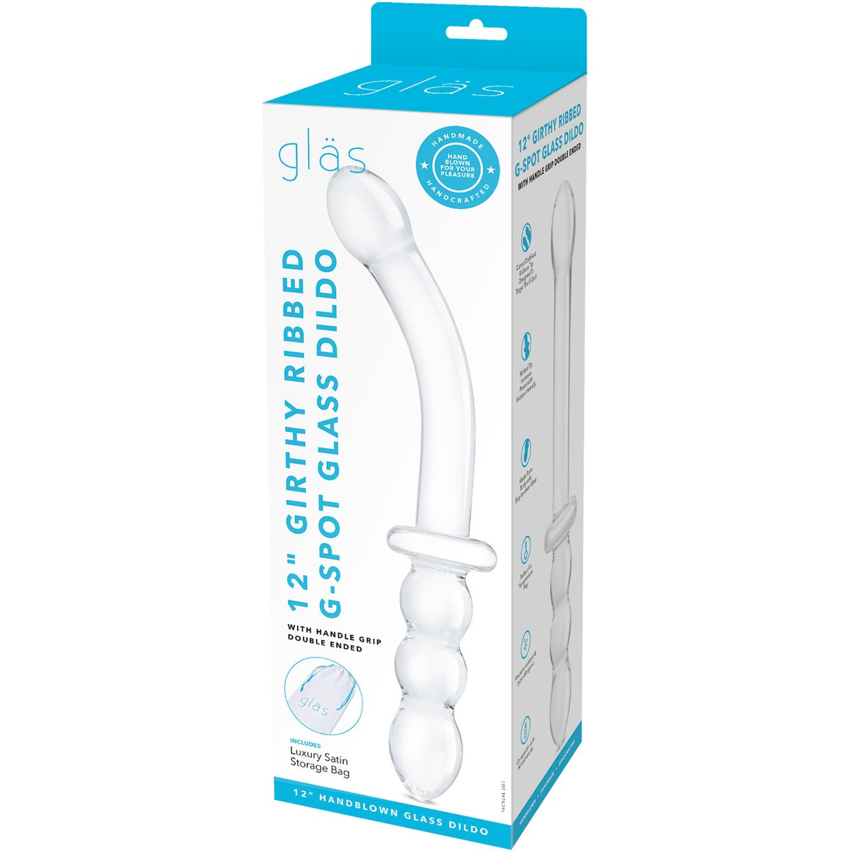 Girthy Rib Gspot Glass Dildo Handle