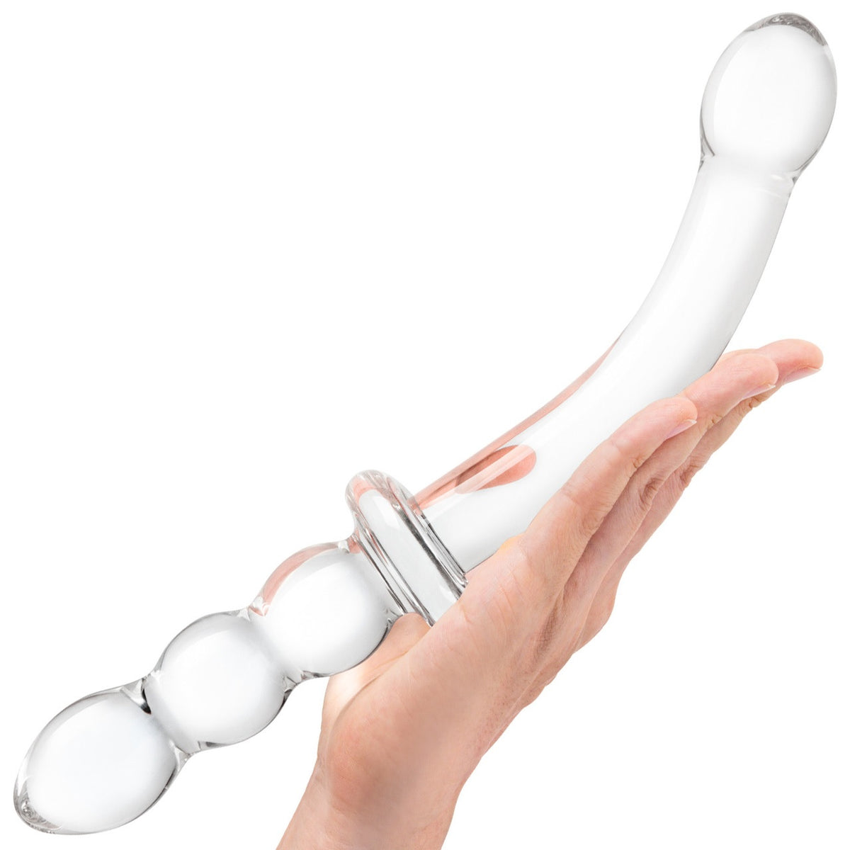 Girthy Rib Gspot Glass Dildo Handle