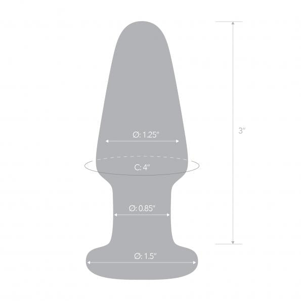 Glas 3.5 inches Glass Butt Plug Clear