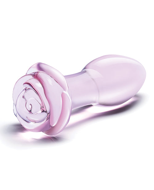 Glas 5" Rosebud Glass Butt Plug