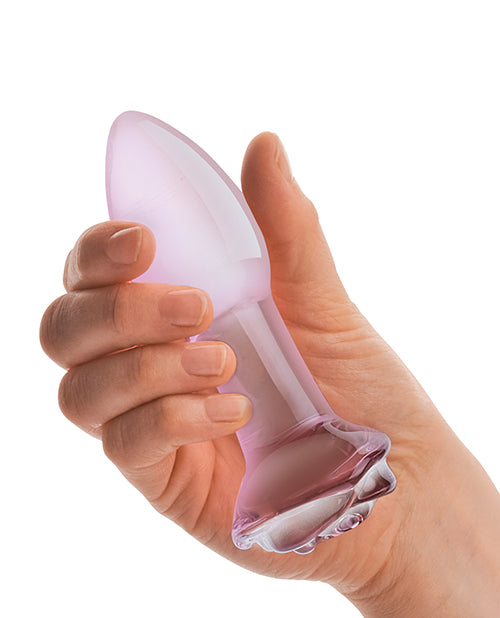 Glas 5" Rosebud Glass Butt Plug