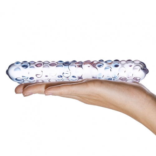 Purple Rose Nubby Glass Dildo
