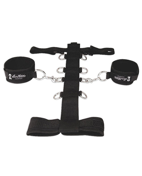 Lux Fetish Adjustable Neck & Wristraint Set Black