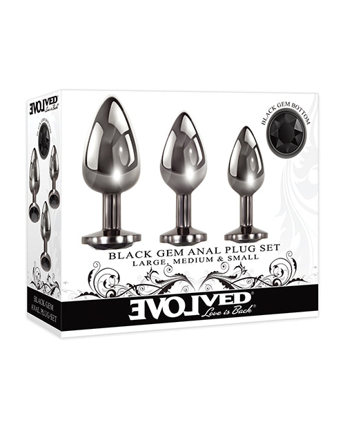 Evolved Black Gem Anal Plug Set 3 Pc