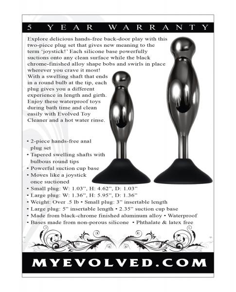Evolved Joy Sticks 2-piece Plug Set Black