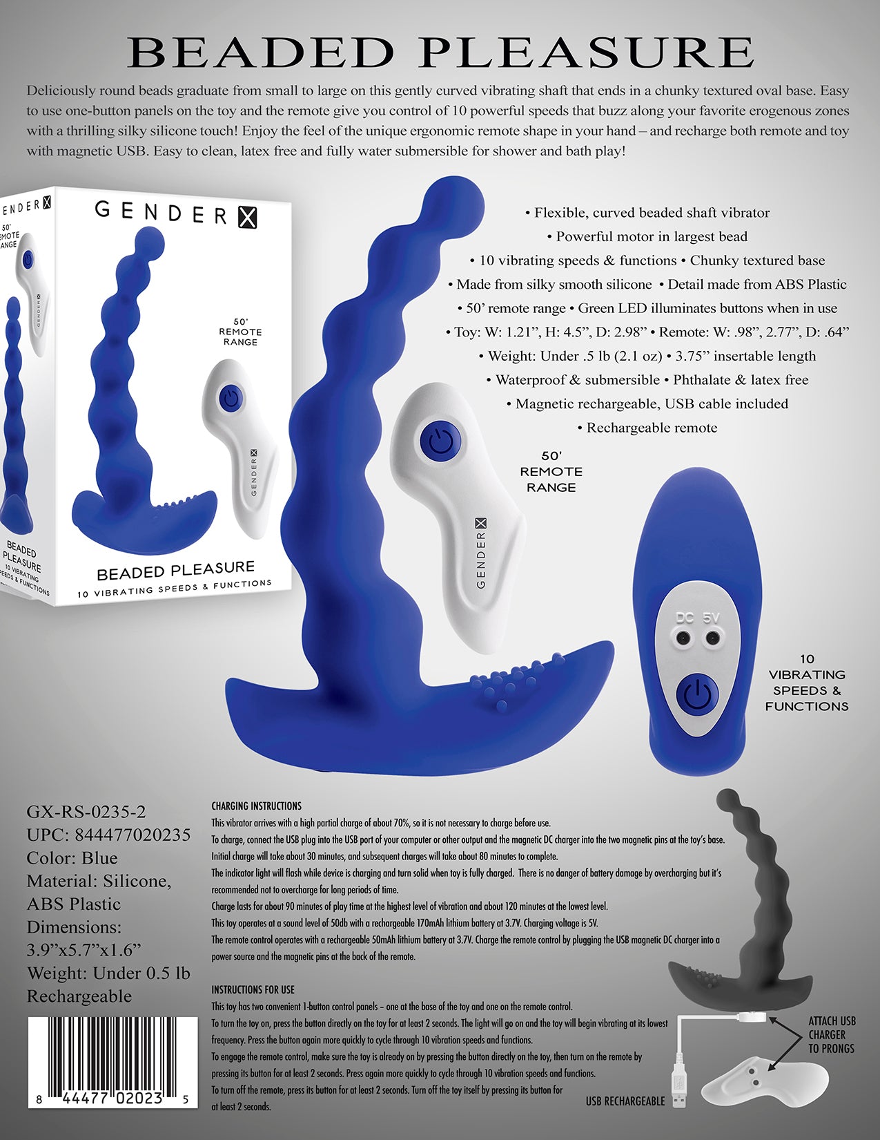 Gx Beaded Pleasure Blue