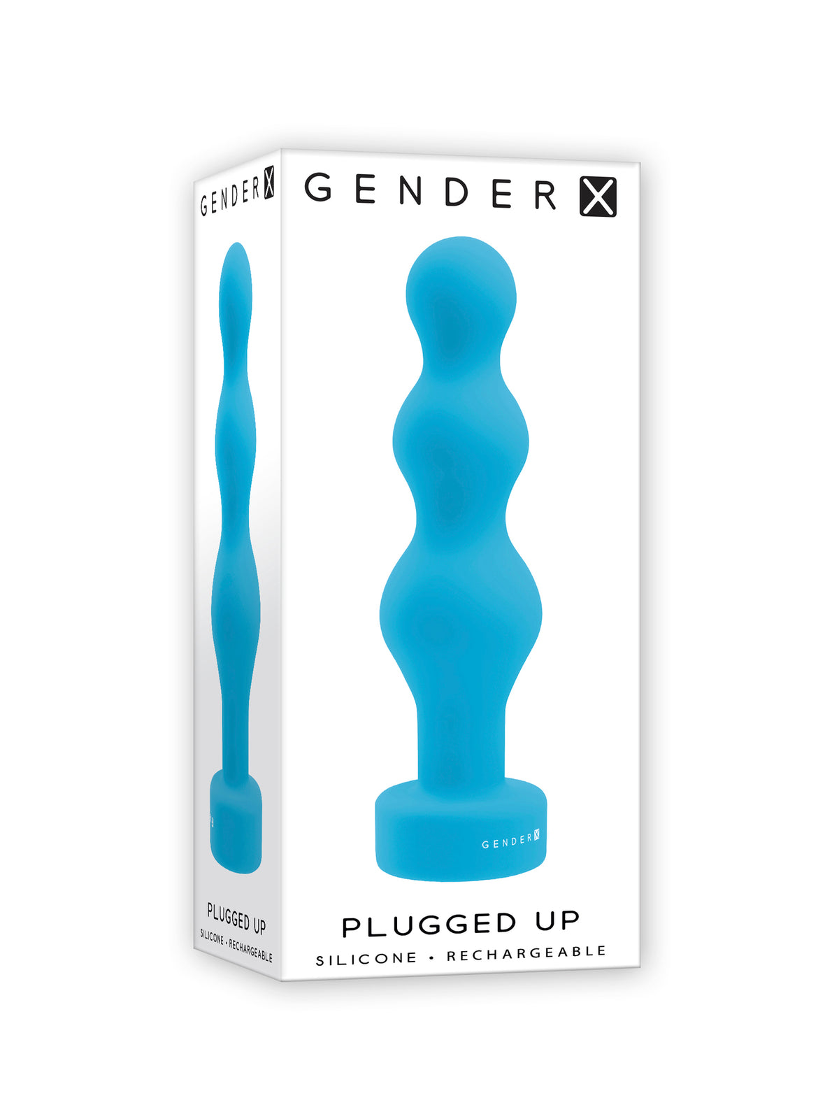 Gender X Plugged Up Rechargeable Silicone Vibrating Beaded Plug Teal