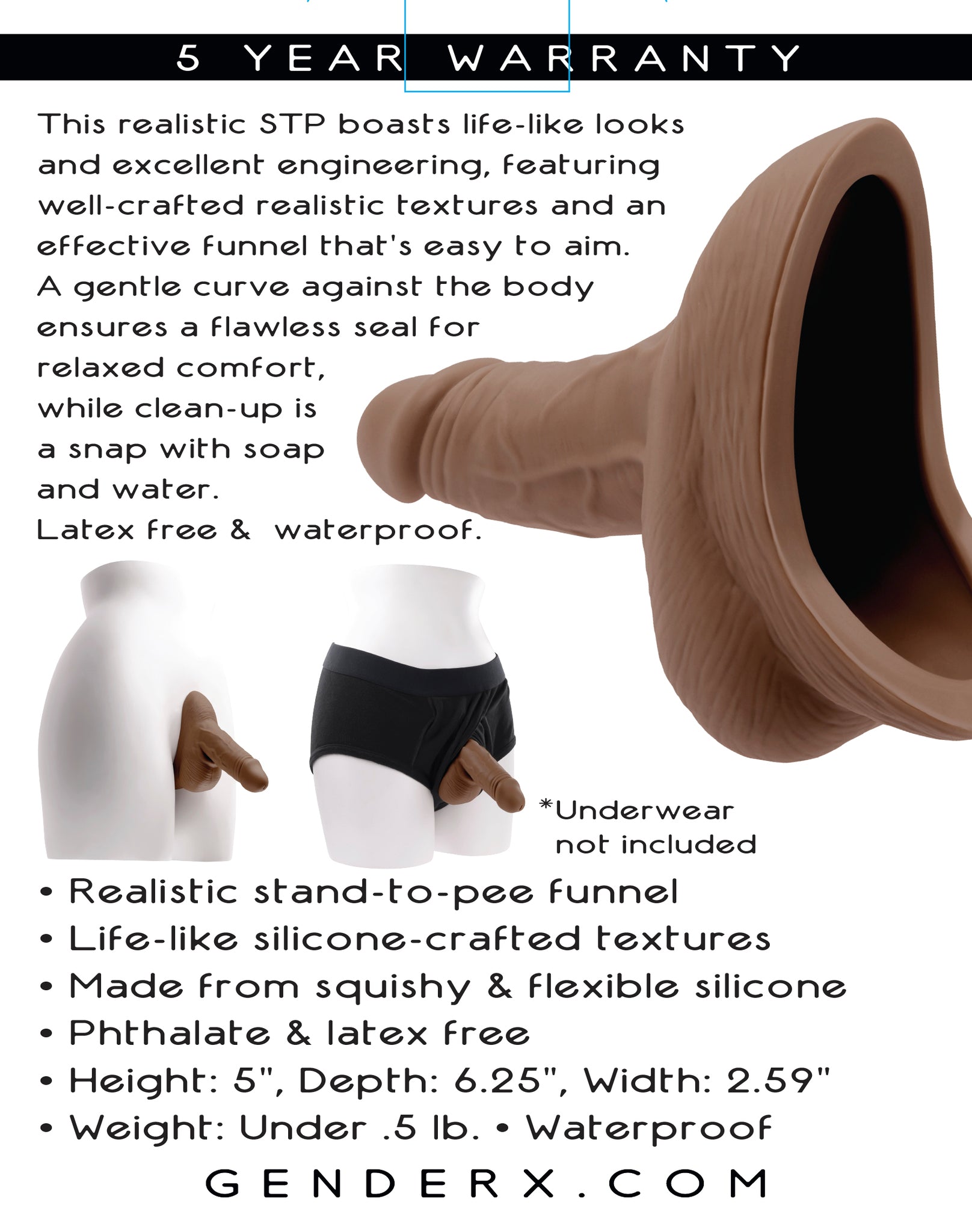 Gender X Stand To Pee Silicone Dark