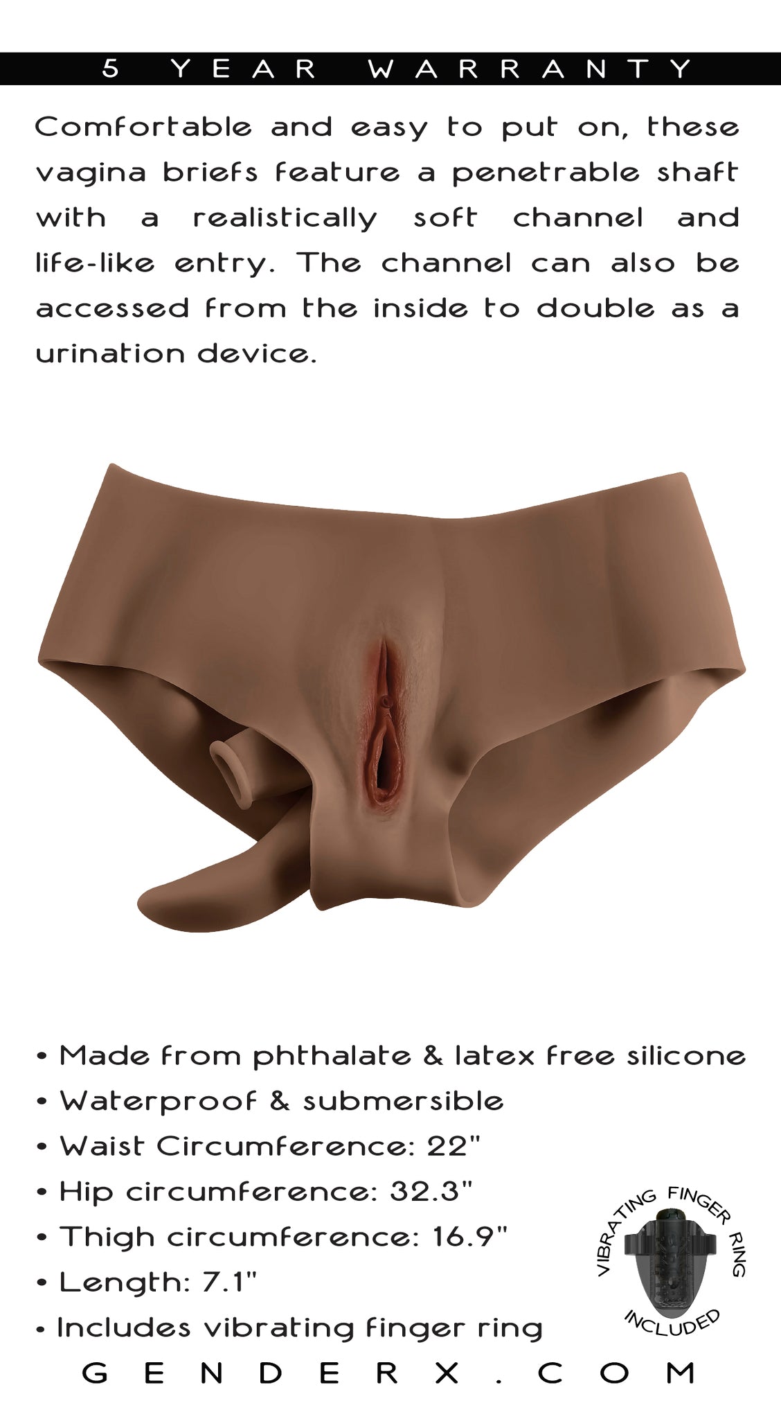 Gender X Vagina Panty Silicone Dark