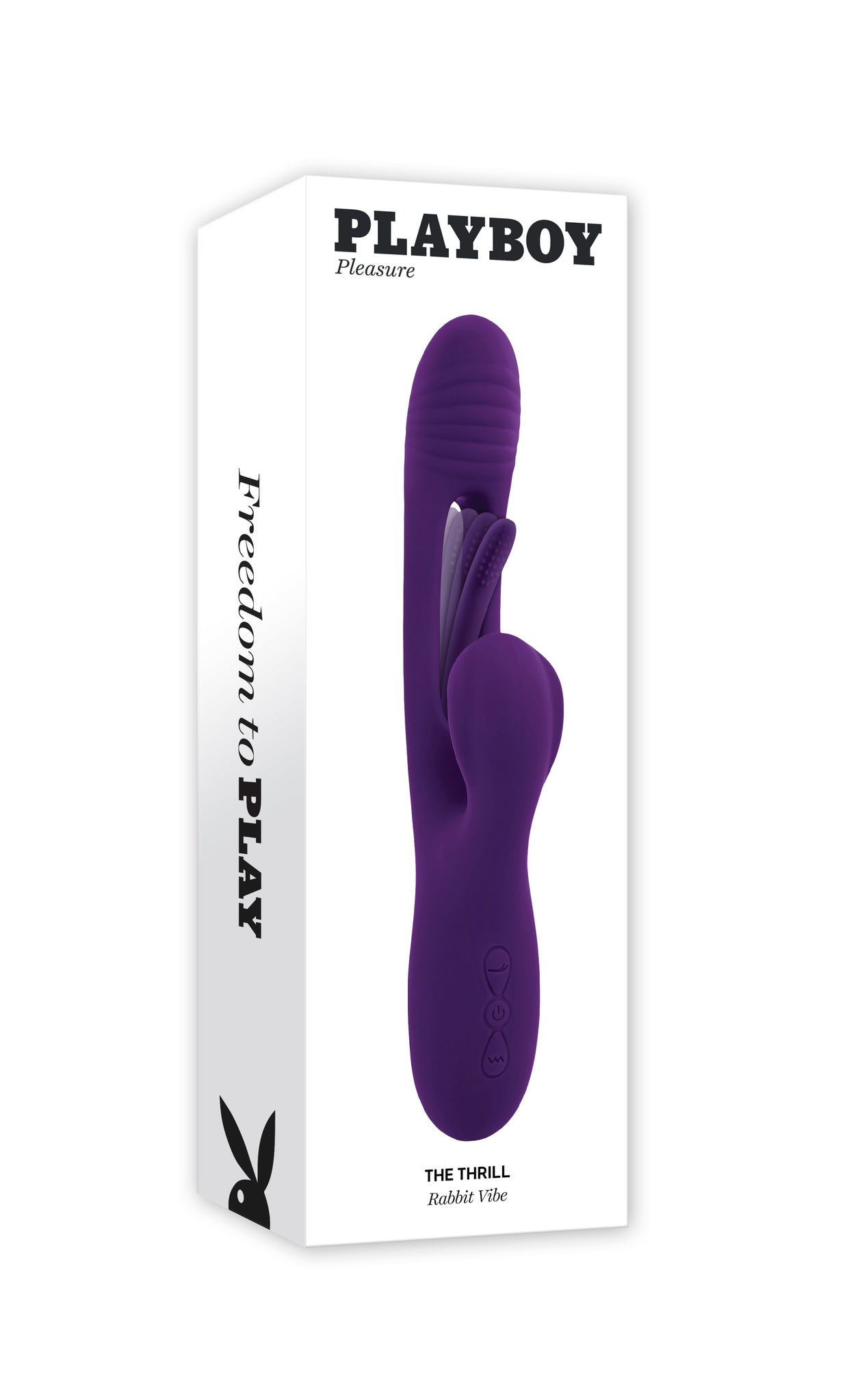 Playboy The Thrill Rechargeable Silicone Dual Stim Vibrator With Flapper Acai