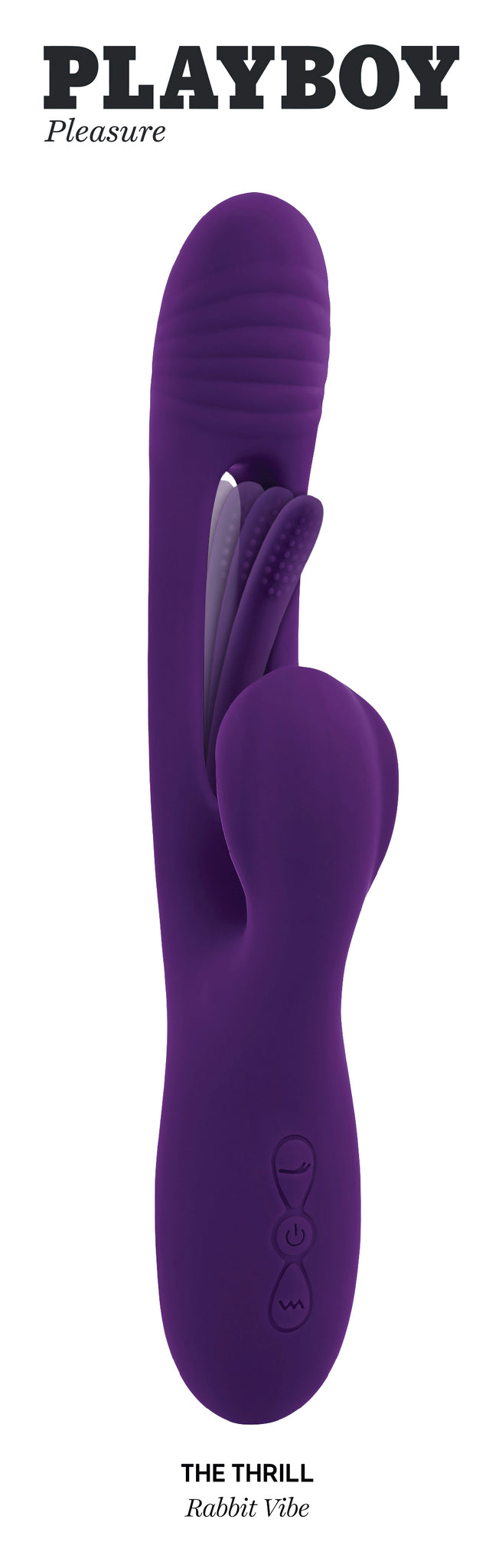 Playboy The Thrill Rechargeable Silicone Dual Stim Vibrator With Flapper Acai